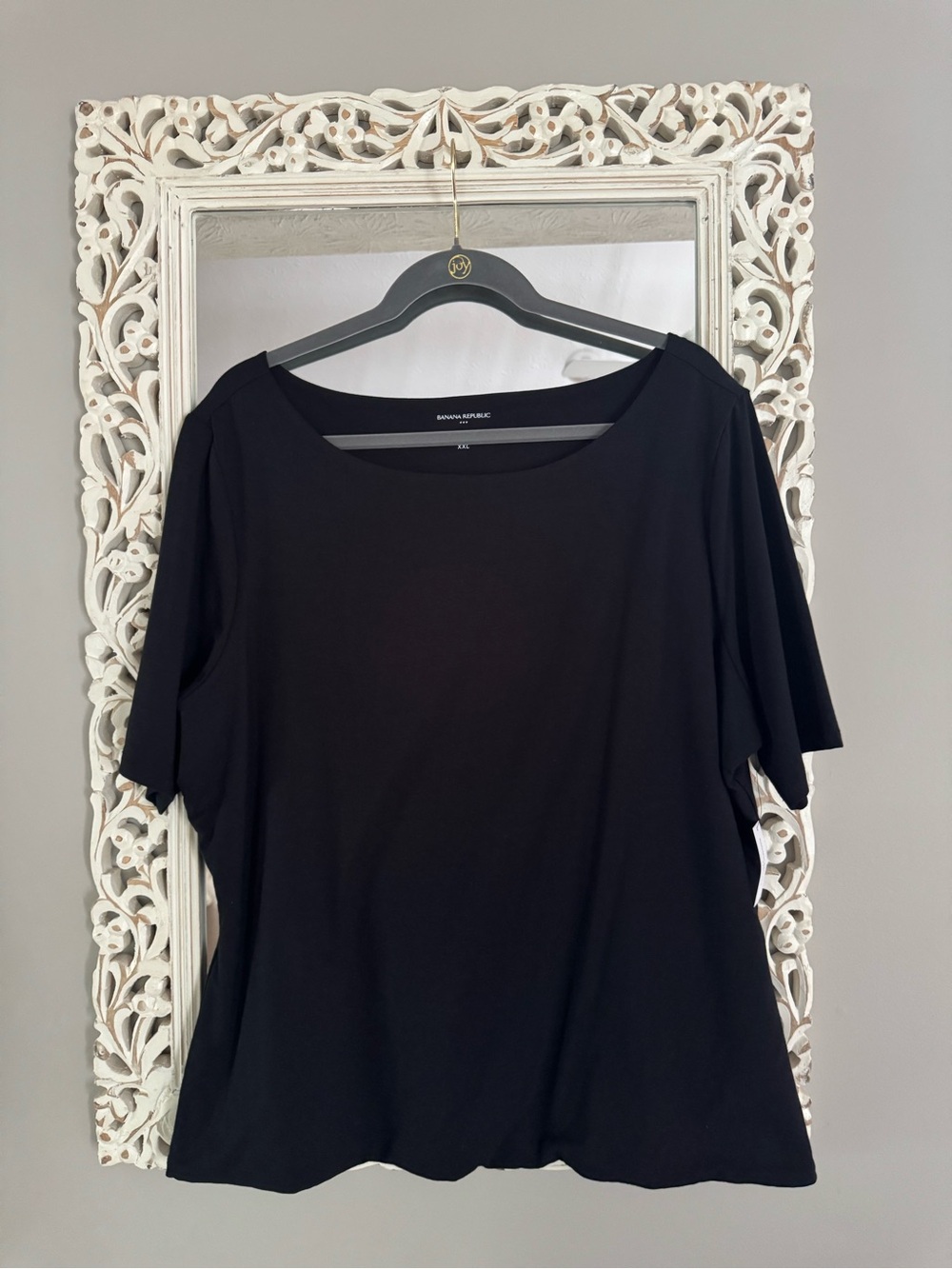Banana Republic Black Scoop Neck Short Sleeve Top